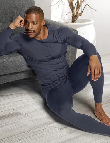 Miniatura 4 de TSLA Conjunto de ropa interior térmica para hombre, pantalones largos con forro polar suave, capa base cálida de invierno, parte superior e inferior