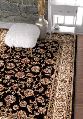 Miniatura 3 de Well Woven Barclay Collection Sarouk - Alfombra negra de 5 x 7 pies, para sala de estar, dormitorio y comedor