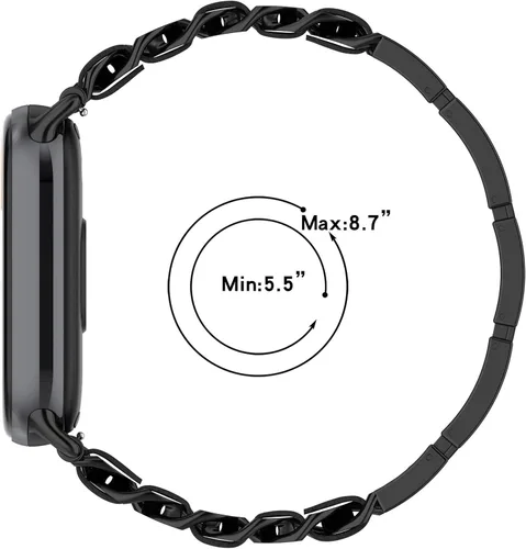 Miniatura 2 de Bandas compatibles con correas Xiaomi Mi Band 8, correa ajustable de acero inoxidable, accesorios de pulsera para mujer, repuesto para Mi Band 8