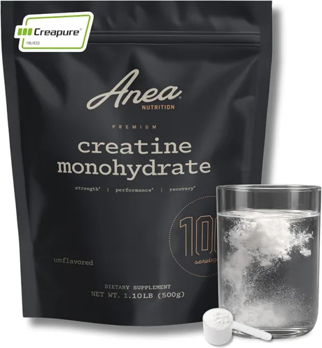 Monohidrato de creatina de anea, monohidrato de creatina micronizada, para hombres y mujeres, 0.18 onzas por porción, sin rellenos, sin gluten, sin