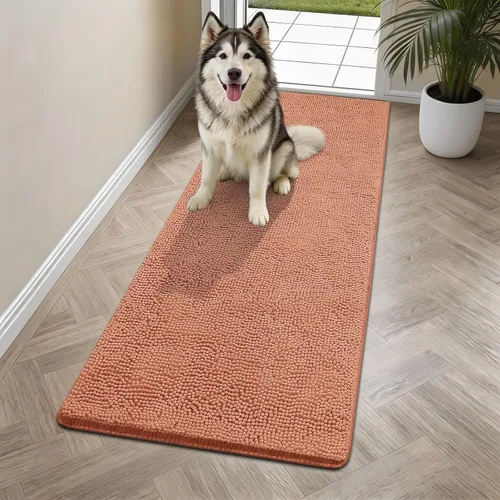 Miniatura 35 de Bcoimo Tapete súper absorbente para puerta de perro, 30 x 20 pulgadas, tapete antideslizante para patas fangosas, alfombras para mascotas para patas