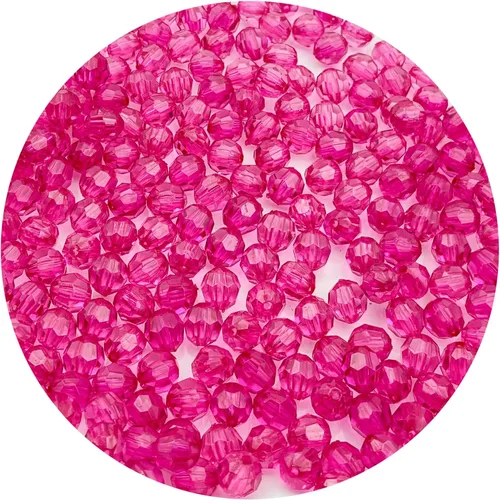 Miniatura 18 de 400 cuentas de cristal redondas acrílicas de 0.315 pulgadas (0.315 in), cuentas espaciadoras facetadas de color para hacer joyas, bricolaje, Rosa