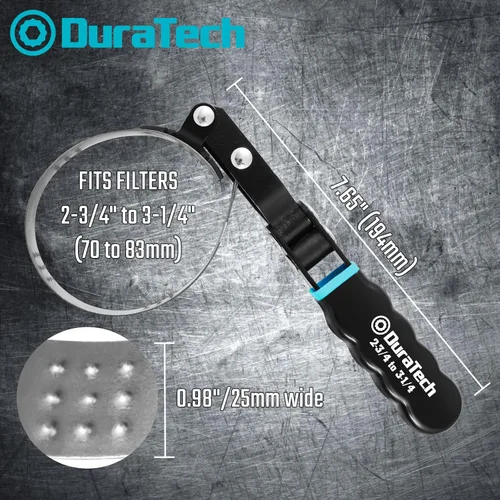 Miniatura 2 de DURATECH Pequeña llave giratoria para filtro de aceite, llave de cadena de 12 pulgadas