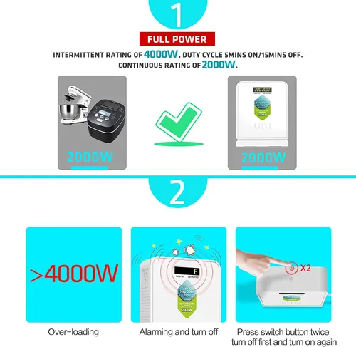 Miniatura 2 de UMI Convertidor de Voltaje Reductor de 800 Vatios 220V a 110V para Electrodomésticos de EE.UU. Canadá Japón para Uso en Europa y Asia Sistema