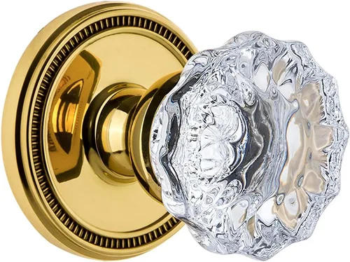 Miniatura 3 de Grandeur 820719 Soleil Roseta Privacidad con pomo de cristal Fontainebleau en peltre antiguo, 2.375