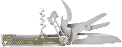 Miniatura 3 de Navaja de bolsillo Gerber Gear Armbar de corcho EDC multiherramienta con cuchilla, palanca y martillo para acampar, dorado