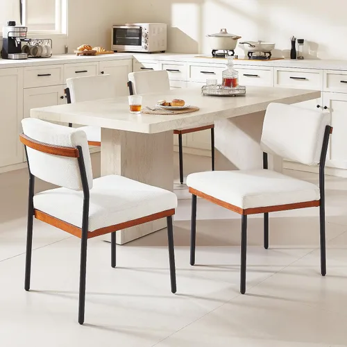 Miniatura 14 de Juego de 2 sillas de comedor modernas, sillas de cocina con cojines gruesos y almohadillas ajustables, sillas de comedor tapizadas de piel sintética