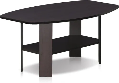 Miniatura 6 de Furinno Mesa de centro de diseño simple, nogal oscuro