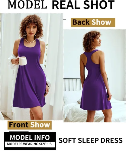 Miniatura 3 de Avidlove - Ropa de dormir tipo camisola para mujer, camisón sin mangas con espalda cruzada