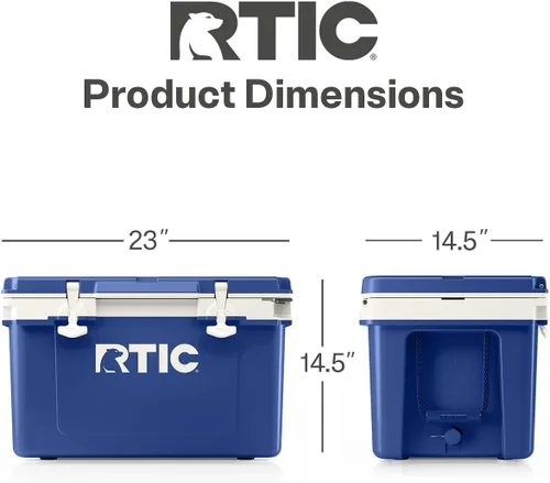 Miniatura 5 de RTIC Enfriador duro ultraligero de 32 cuartos de galón, baúl de hielo portátil aislado de 13 libras, capacidad de 48 latas, retención de hielo de 5