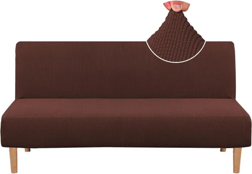 Miniatura 19 de H.VERSAILTEX - Funda elástica para sofá o cama, licra de alto elastano, lavable a máquina, tela Jacquard para sofá, futón Chocolate