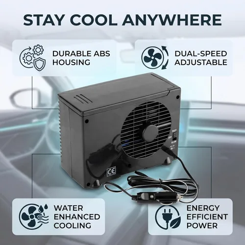 Miniatura 3 de Yosoo Enfriador de aire para auto, camión, portátil, 12 V, ventilador evaporativo de refrigeración por agua para SUV, RV, vehículos