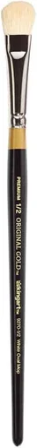 Miniatura 4 de KINGART Premium Original Gold Specialty 9270-3/8 Oval MOP Series - Cepillo para artista, pelo natural blanco suave, mango corto, para acrílico