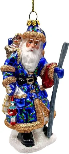 Miniatura 11 de Adorno de cristal soplado a mano de Papá Noel de safari aventurero, decoración navideña temática de viaje de explorador africano de la selva