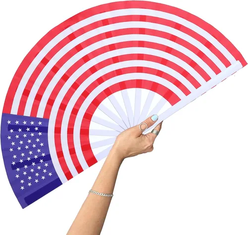 Miniatura 9 de Ventilador grande de 13 pulgadas para baile de línea, abanicos de mano para mujer, plegables, botas en el suelo, portátil para exteriores, boda