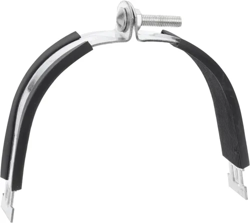Miniatura 7 de uxcell Abrazadera de amortiguador de goma para tubo de 2 pulgadas, abrazadera de tubo de acero rígida para montar tubos PEX a canales de puntal