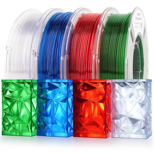 Miniatura 15 de AMOLEN Paquete de filamento PLA de seda para impresora 3D de 4.4 lbs, paquete de ácido poliláctico de doble color de 0.069 in, filamento PLA