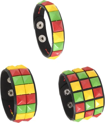 Miniatura 19 de 3 pulseras punk, pulseras de cuero con tachuelas, pulsera emo, pulseras góticas ajustables para hombres y mujeres