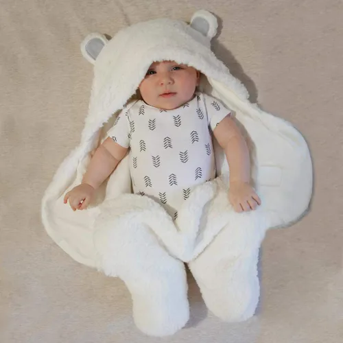 Miniatura 5 de Jam Naturals - Linda manta orgánica envolvente de oso para recién nacido - Manta suave para bebé de género neutro, regalo para registro de bebé Gris