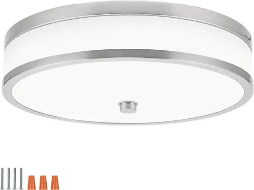 Design House Donohue - Lámpara de techo LED integrada de 15 pulgadas, temperatura de 3 colores, montaje empotrado, regulable, níquel - Design House,
