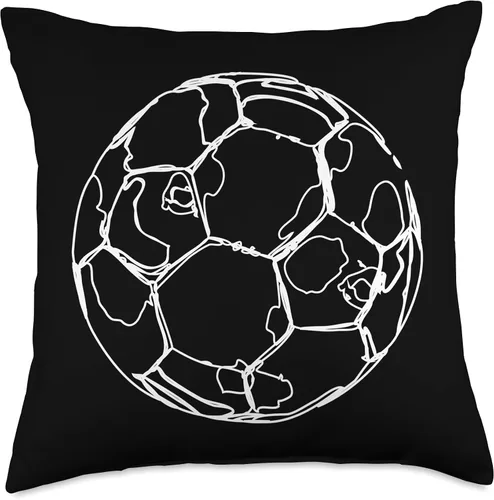 Miniatura 4 de Boys Soccer Ball Sketch Football Throw Pillow