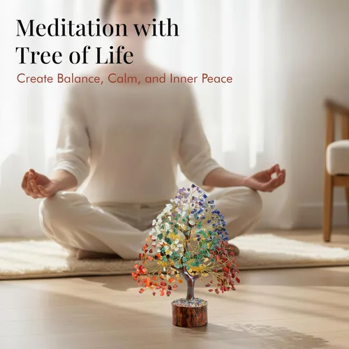 Miniatura 8 de El árbol de cristal original de 7 chakras, regalo de cumpleaños para mujeres, árbol de la vida de cristal curativo para hermana, regalos