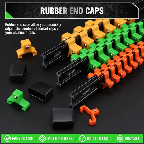 Miniatura 5 de SWANLAKE Organizador Soporte de Dados, 9 PIEZAS 1/4 pulgada x 48 clips, 3/8 pulgada x 45 clips, 1/2 pulgada x 36 clips, Soporte de Riel de Clip