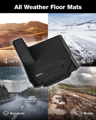 Miniatura 5 de 3W Alfombrillas de piso para Chevy Equinox 2018-2023 2024/Alfombrillas de piso GMC Terrain, TPE para todo clima con ajuste personalizado