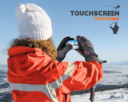 Miniatura 4 de VELAZZIO Guantes de esquí Guantes de invierno impermeables y transpirables, ecológicos con aislamiento sostenible fabricado con Dupont Sorona
