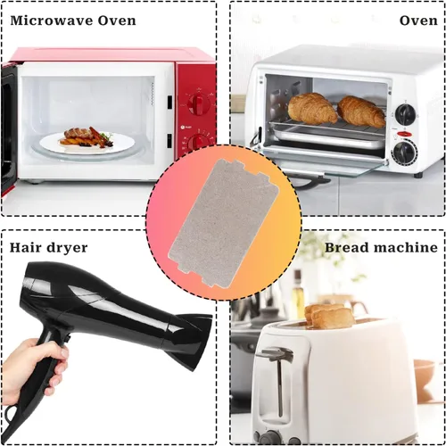 Miniatura 4 de 5 piezas de cubierta de guía de ondas de microondas, rebanada de mica, aislamiento térmico universal para microondas, cubierta de guía de ondas