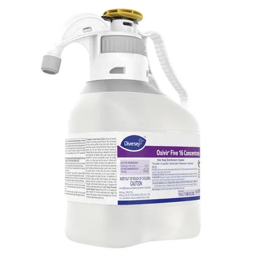 Miniatura 2 de Oxivir Diversey 5019296 Five 16 Limpiador líquido desinfectante de fuerza hospitalaria de un solo paso, peróxido de hidrógeno acelerado, concentrado