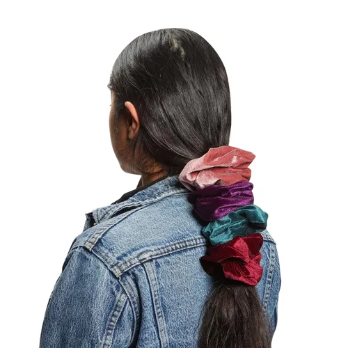 Miniatura 6 de Glamlily Paquete de coleteros de terciopelo Jumbo - Lazos de terciopelo de agarre suave - Soporte versátil para cola de caballo y accesorio