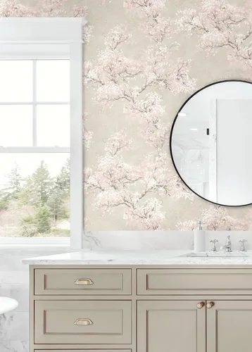 Miniatura 3 de NextWall Cherry Blossom Grove - Papel tapiz para despegar y pegar (pergamino y rosa)