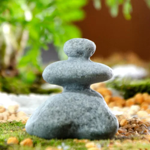 Miniatura 8 de Mini decoración de piedra zen apilada de 5 piedras, estatuas de rocas hechas a mano, decoración de jardín japonés, decoración de acuario de pecera