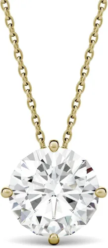 Charles & Colvard Forever One - Collar de moissanita de corte redondo para mujer, cultivado en laboratorio, cadena de 18 pulgadas, Metal, moissanita