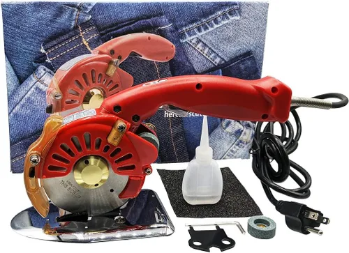 Miniatura 2 de Hercules HRK-100 - Cortadora rotativa y eléctrica de 5 velocidades para tela, cuero y tejidos naturales y sintéticos, con cuchilla redonda de 4