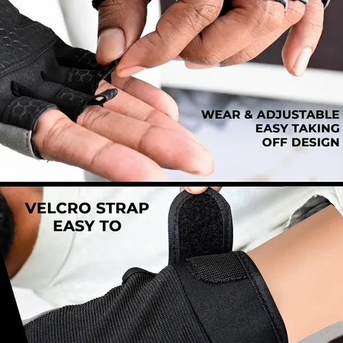 Miniatura 3 de Guantes de gimnasio transpirables para hombres y mujeres – Guantes de entrenamiento ligeros, antideslizantes con protección completa de la palma