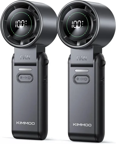 Miniatura 9 de KIMMOO Ventilador Turbo Portátil de Mano 3 en 1 - 100 Velocidades, 13500 RPM, 12 Horas de Refrigeración, Pantalla Digital, Rotación de 120°, Mini