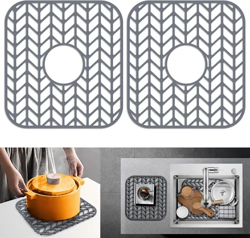 Miniatura 9 de Protectores de fregadero para fregadero de cocina de 12, 13, 16, 18, 19, 24, 26, 28, 29, 30 pulgadas, alfombrilla de silicona para fregadero