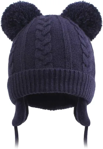 Miniatura 34 de Duoyeree Gorro de invierno para niños pequeños con solapa para las orejas, bufanda gruesa y cálida gorra de calavera para niños y niñas