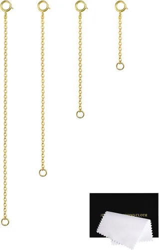 Miniatura 20 de Extensores de collar para mujer, extensor de pulsera de oro, extensión de joyería de cadena dorada para tobillera para mujer, juego de 2 piezas