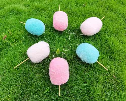 Miniatura 7 de Paleta de lana de fieltro, adornos colgantes para árbol de Navidad, hechos a mano, paleta de lana de fieltro rosa, blanco, azul, adornos de Navidad