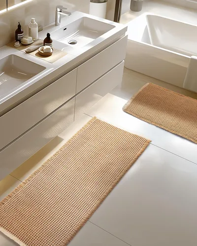 Miniatura 10 de Furicher Juego de alfombras de baño grandes con diseño de gofre, antideslizantes, ultra absorbentes, para decoración de baño, juego de alfombras