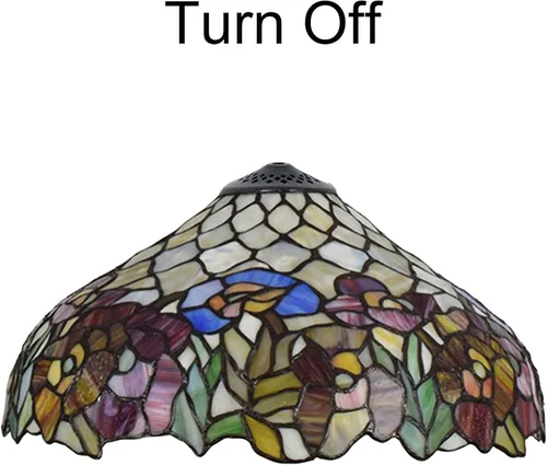 Miniatura 3 de Reemplazo de pantalla de lámpara de 16 pulgadas, solo chimenea de lámpara de vitral Tiffany, diseño de hojas verdes, azul rosa, rojo, para lámpara