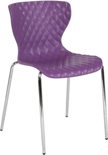 Miniatura 13 de Pemberly Row Silla de comedor de plástico moderna en negro y cromado