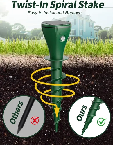 Miniatura 3 de Mole Repellent Solar Powered for Lawns,Waterproof Gopher & Groundhog Repellent with Variable Sonic Vbration,Easy Twist Stakes for Yard & Garden,Get