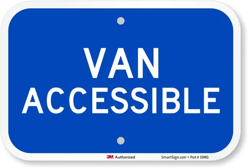 Letrero con texto en inglés "Van Accessible" de SmartSign | Aluminio reflectante 3M de 8 x 12 pulgadas