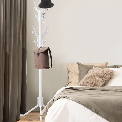 Miniatura 5 de Simple Houseware - Perchero de pie organizador para abrigos y sombreros con forma de árbol, con 18 ganchos, blanco para entrada, dormitorio y pasillo