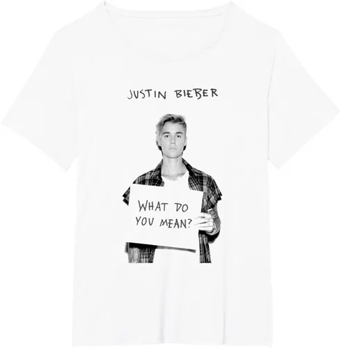 Miniatura 6 de Justin Bieber Camiseta oficial de What Do You Mean Single Cover B&W, Blanco