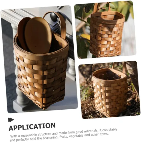 Miniatura 9 de Cesta grande tejida para colgar en la pared para almacenamiento decorativo de flores y verduras, decoración para cocina, jardín y picnics